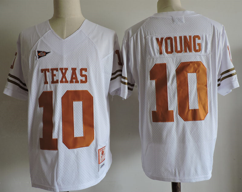 Texas Longhorns #10 Vince Young College Football Jersey White