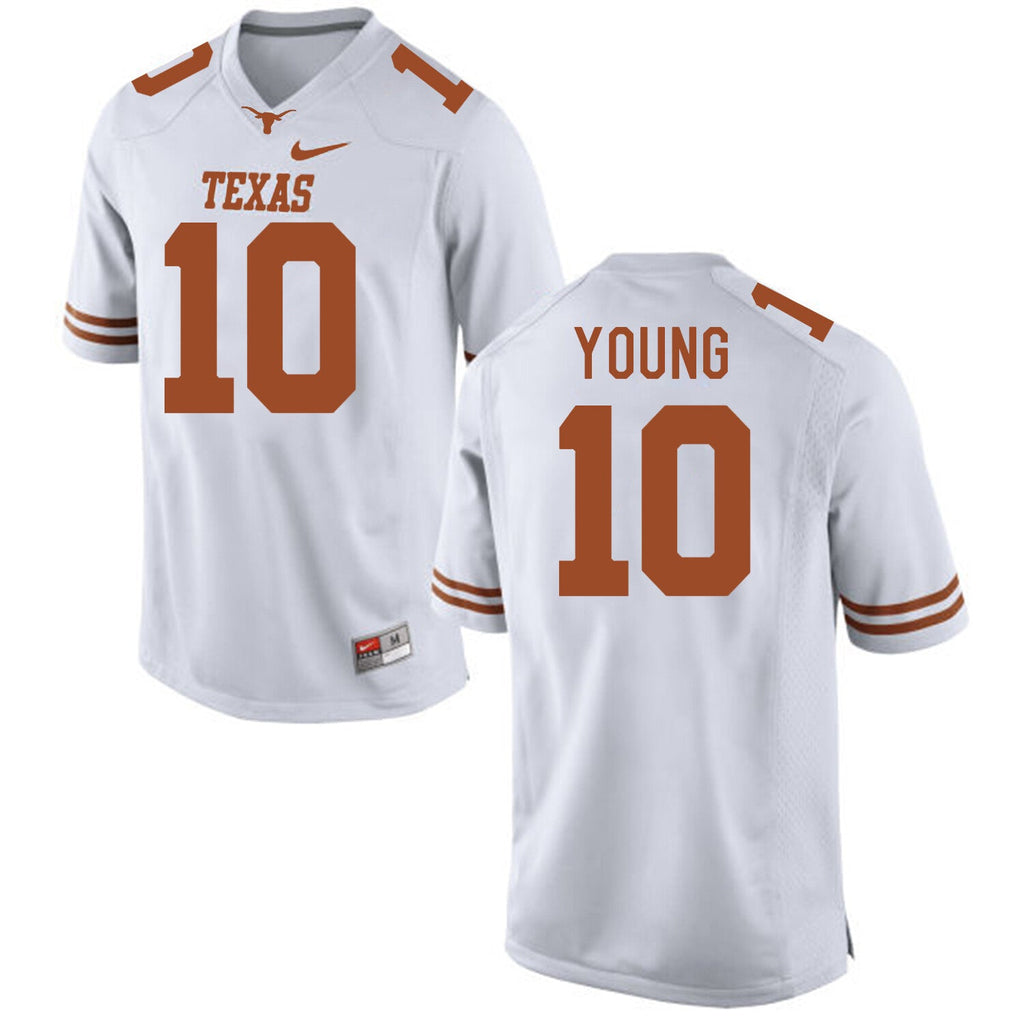 Texas Longhorns #10 Vince Young College Football Jersey White 1