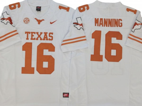 Texas Longhorns #16 Arch Manning White Vapor F.U.S.E. Limited Jersey - Texas logo