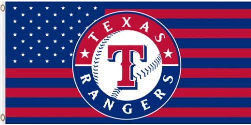 Texas Rangers American Flag 3X5Ft Banner USA Polyester with Brass Grommets