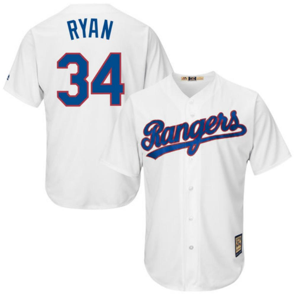 Texas Rangers Nolan Ryan White Throwback Jersey