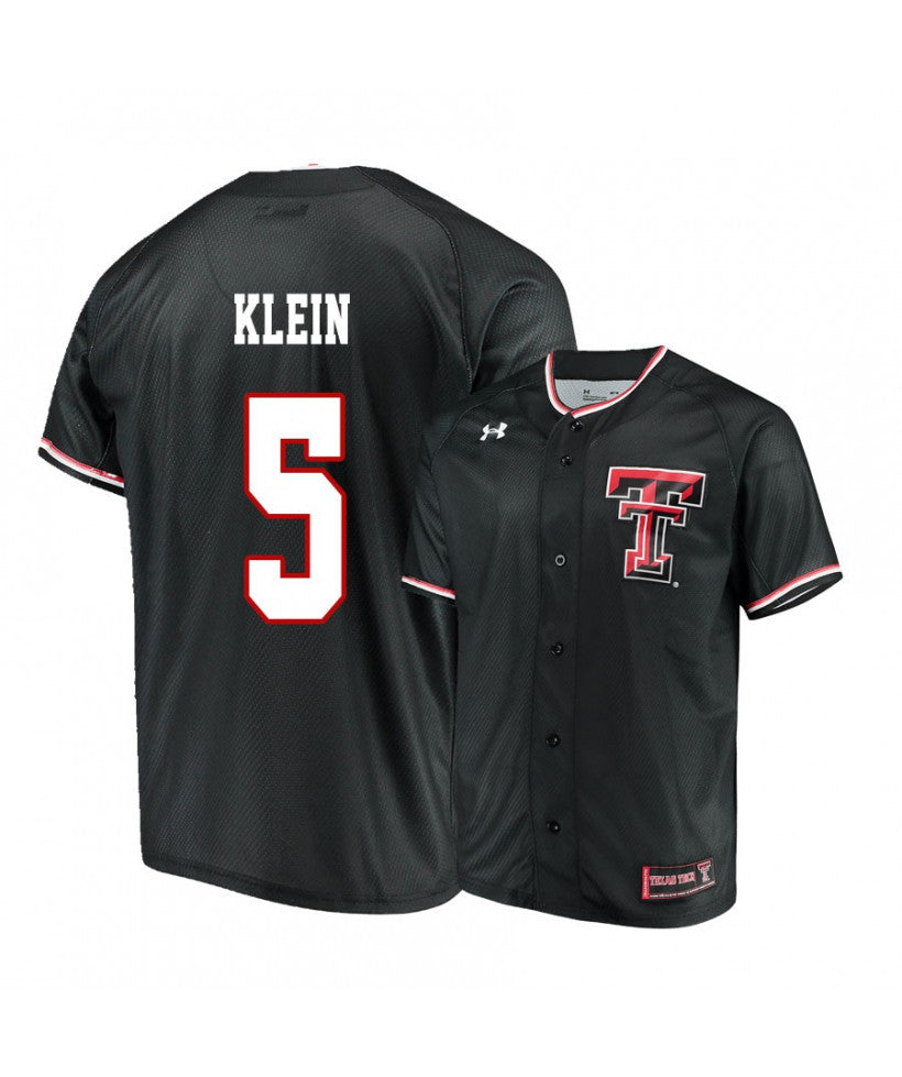 Texas Tech Red Raiders 5 Brian Klein Black College Baseball Jersey