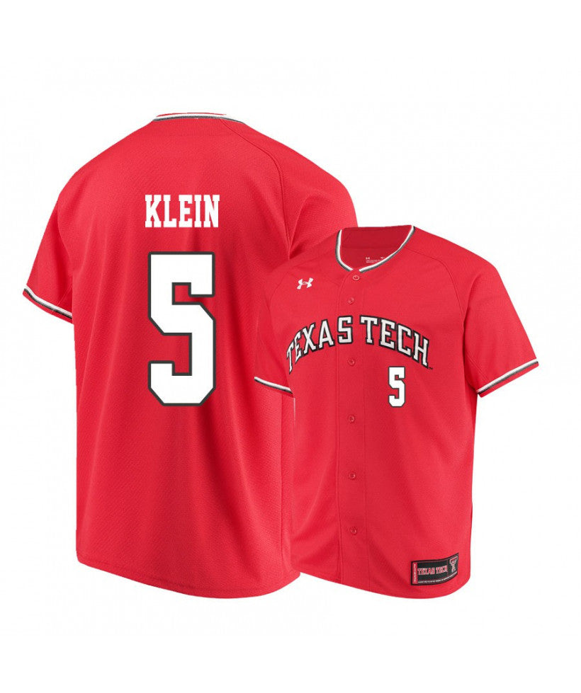 Texas Tech Red Raiders 5 Brian Klein Red College Baseball Jersey