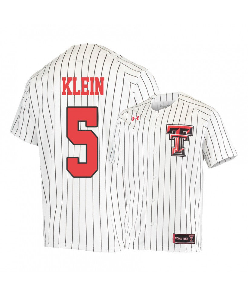 Texas Tech Red Raiders 5 Brian Klein White College Baseball Jersey