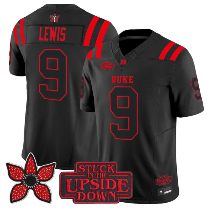 Thad Lewis Jersey #19 Duke Blue Devils Stranger Things Edition Stitched