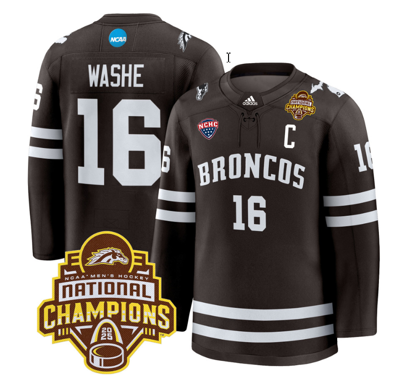 Tim Washe Jersey #16 Western Michigan Broncos 2025 National Champions Patch Premium Stitched Brown