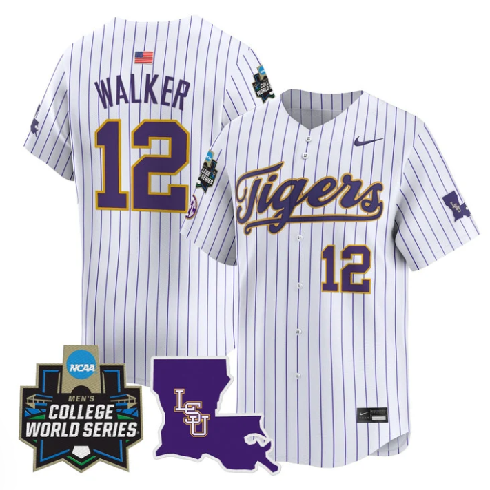 Todd Walker Jersey #12 LSU Tigers 2025 World Series Stitched Pinstripe