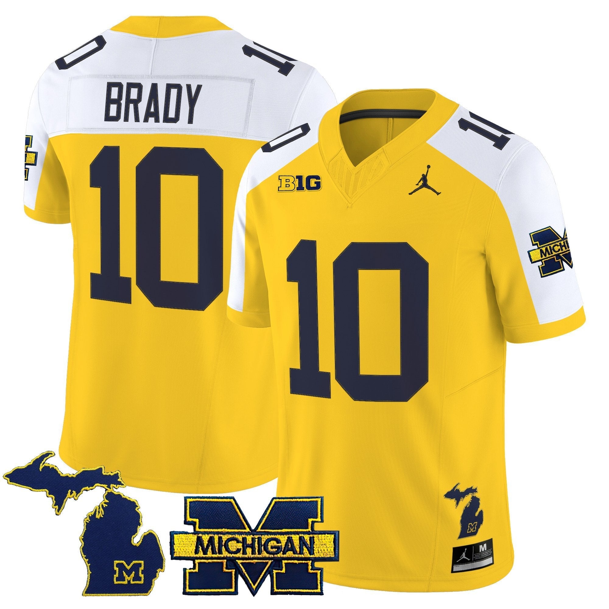 Tom Brady Jersey #10 Michigan Wolverines 2025 Vapor Stitched Maize Alternate