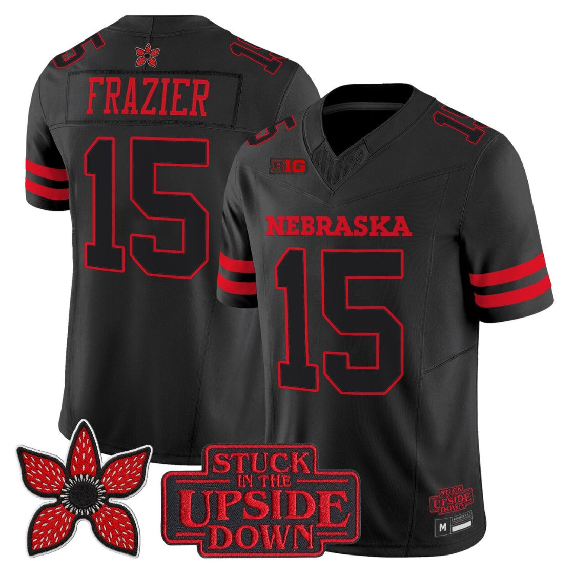 Tommie Frazier Jersey #15 Nebraska Cornhuskers Stranger Things Edition Stitched