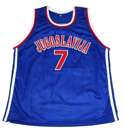Toni Kukoc Jersey #7 Jugoslavija Yugoslavia Basketball Blue