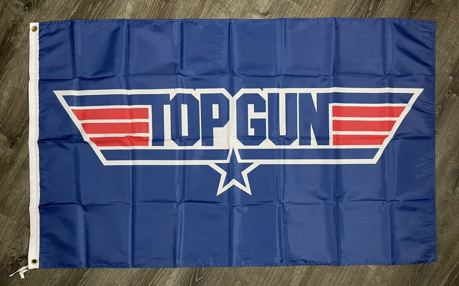Top Gun Classic Logo Flag 3x5 ft 1980's US Airforce Blue Banner Man-Cave Garage