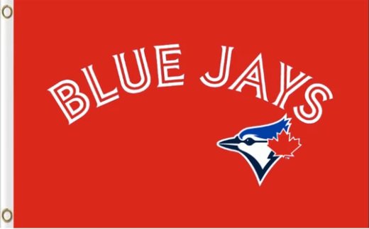 Toronto Blue Jays Logo US Red Flag 3X5Ft Banner USA Polyester with Brass Grommets