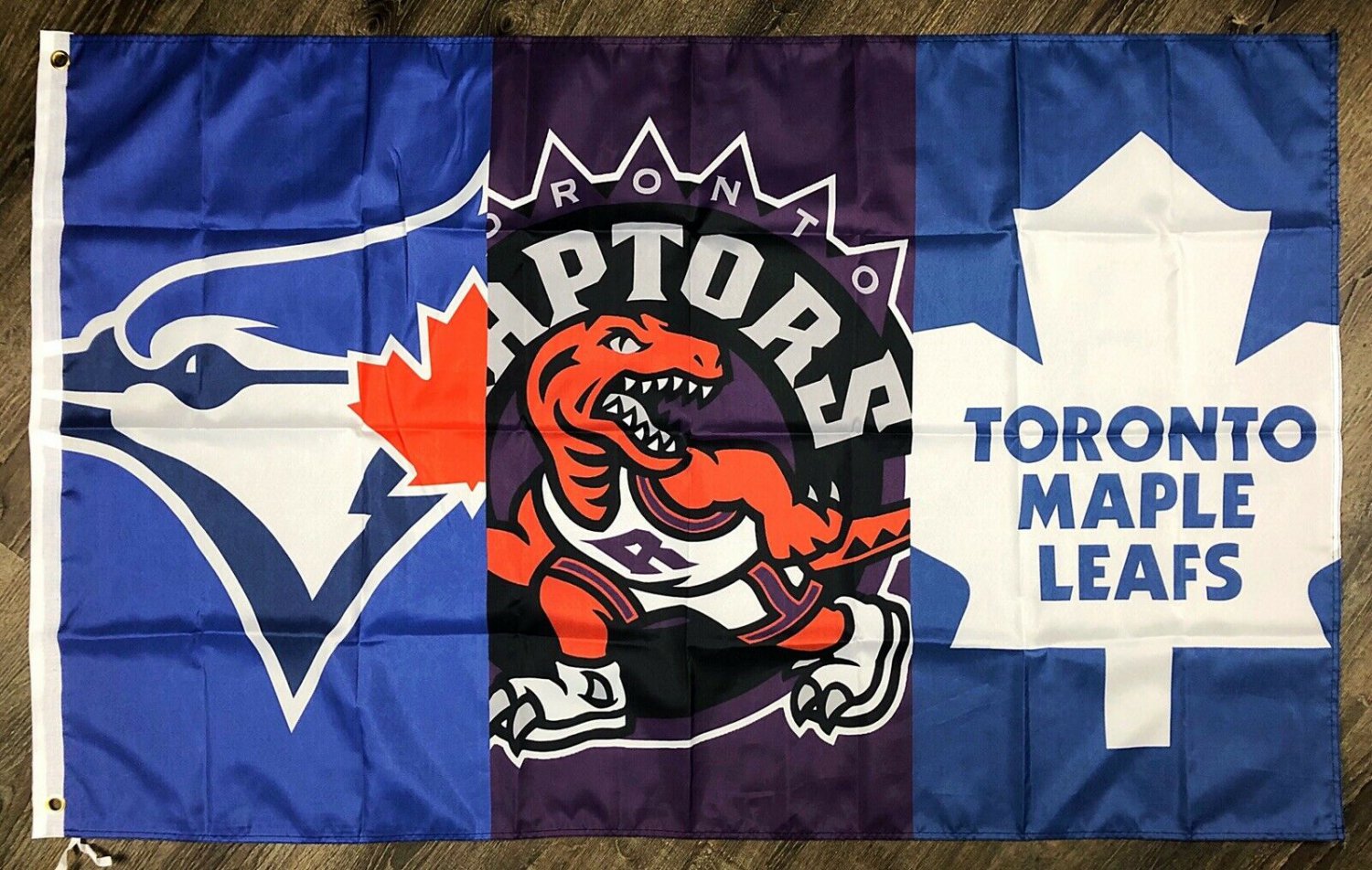 Toronto Blue Jays Raptors Maple Leafs Flag 3x5 ft Sports Banner Man-Cave Garage