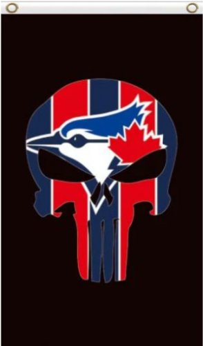 Toronto Blue Jays Skull Flag 3X5Ft Banner USA Polyester with Brass Grommets