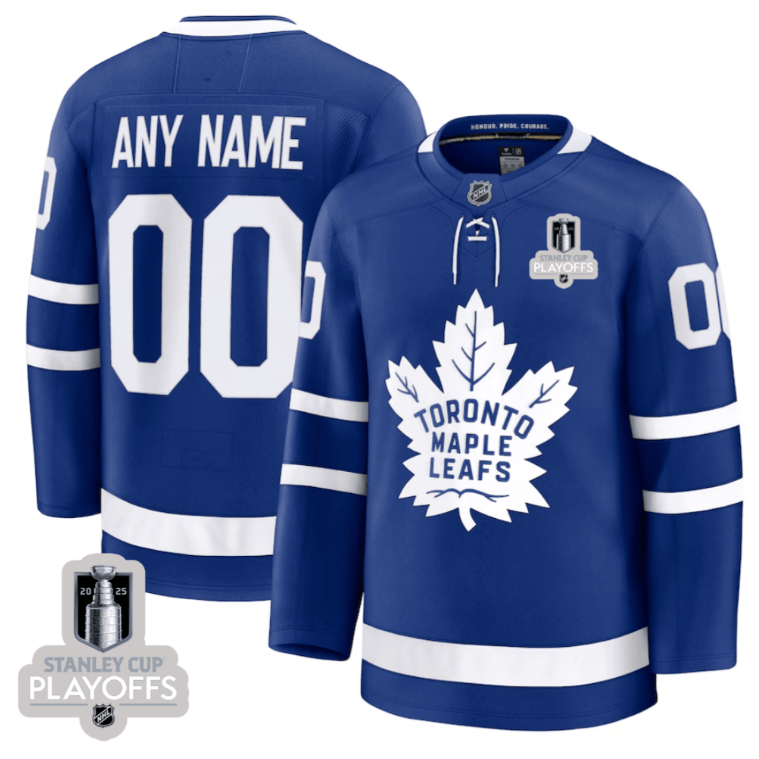 Toronto Maple Leafs 2025 NHL Playoffs Patch Home Men Custom Jersey - Blue
