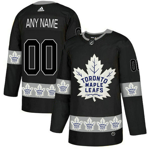 Toronto Maple Leafs Custom Black Team Logos Fashion Jersey