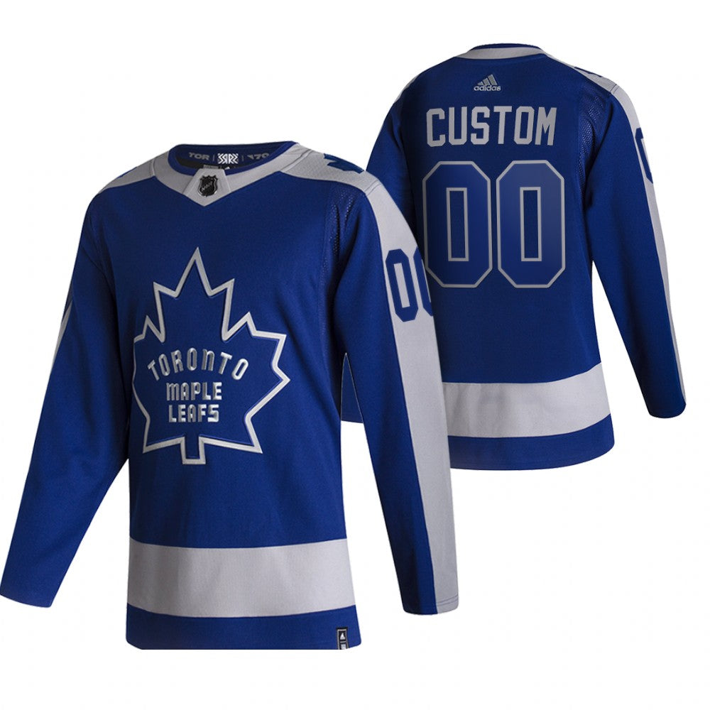 Toronto Maple Leafs Custom Blue  2020-21 Reverse Retro Alternate NHL Jersey