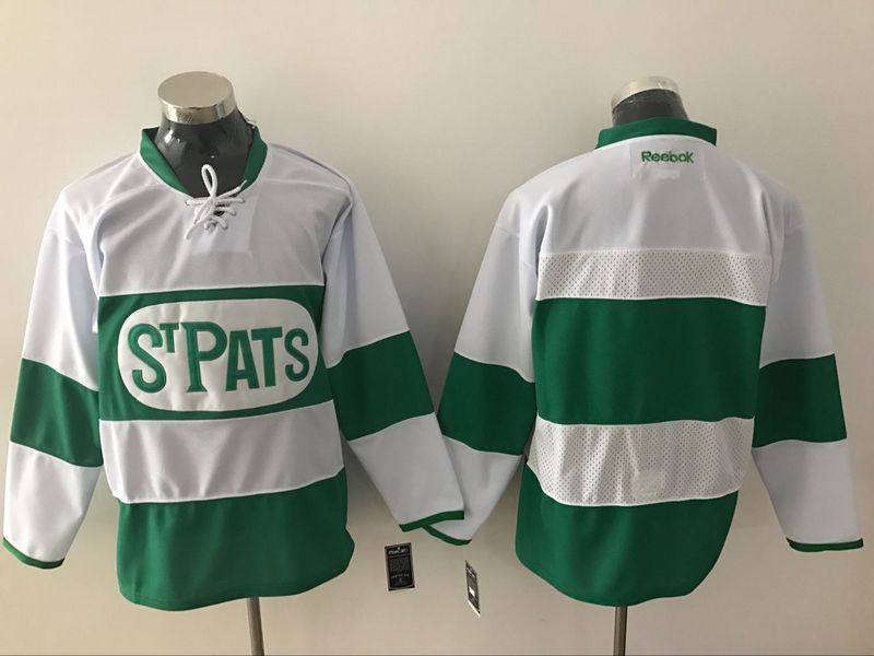 Toronto Maple Leafs Custom Reebok White 2017 St. Patrick's Day Green Hockey Jersey