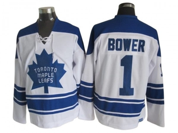 Toronto Maple Leafs #1 Johnny Bower 1967 Vintage CCM Jersey - White