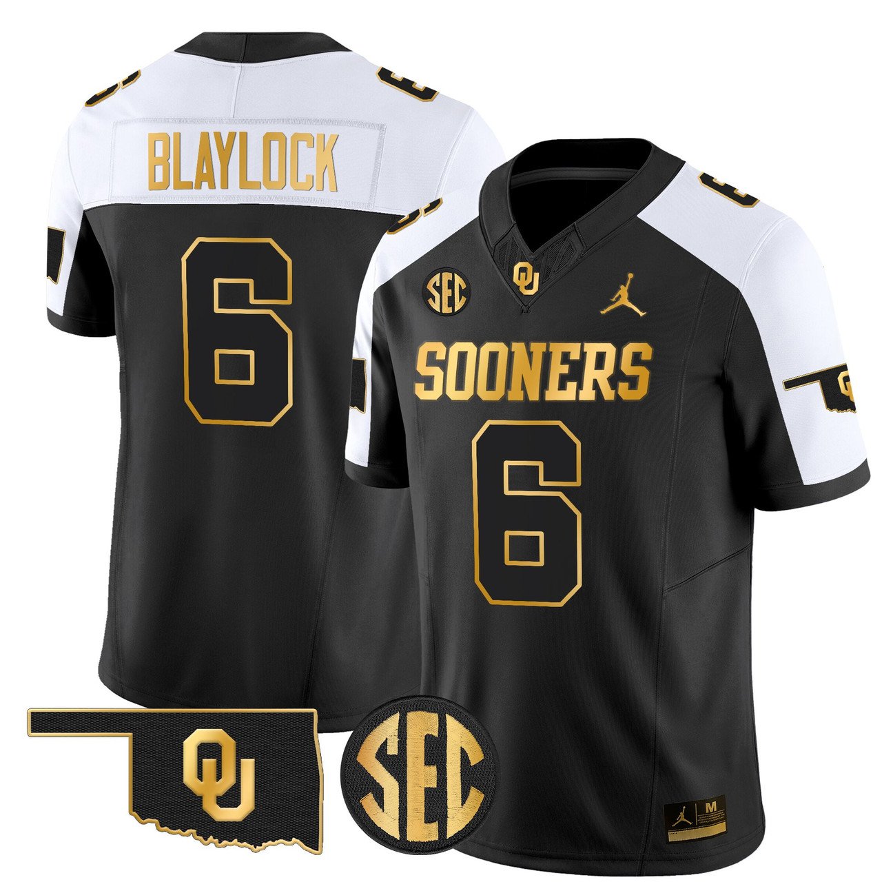 Tory Blaylock Jersey #6 Oklahoma Sooners 2025 Gold Limited Stitched