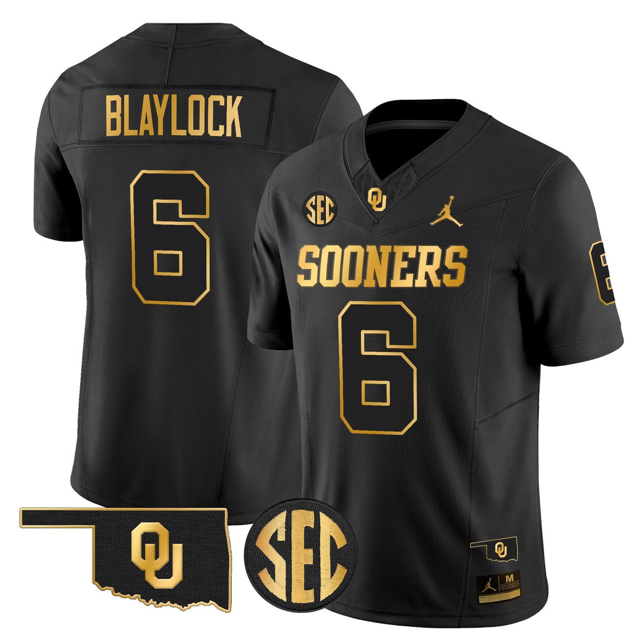 Tory Blaylock Jersey #6 Oklahoma Sooners 2025 Gold Limited Stitched