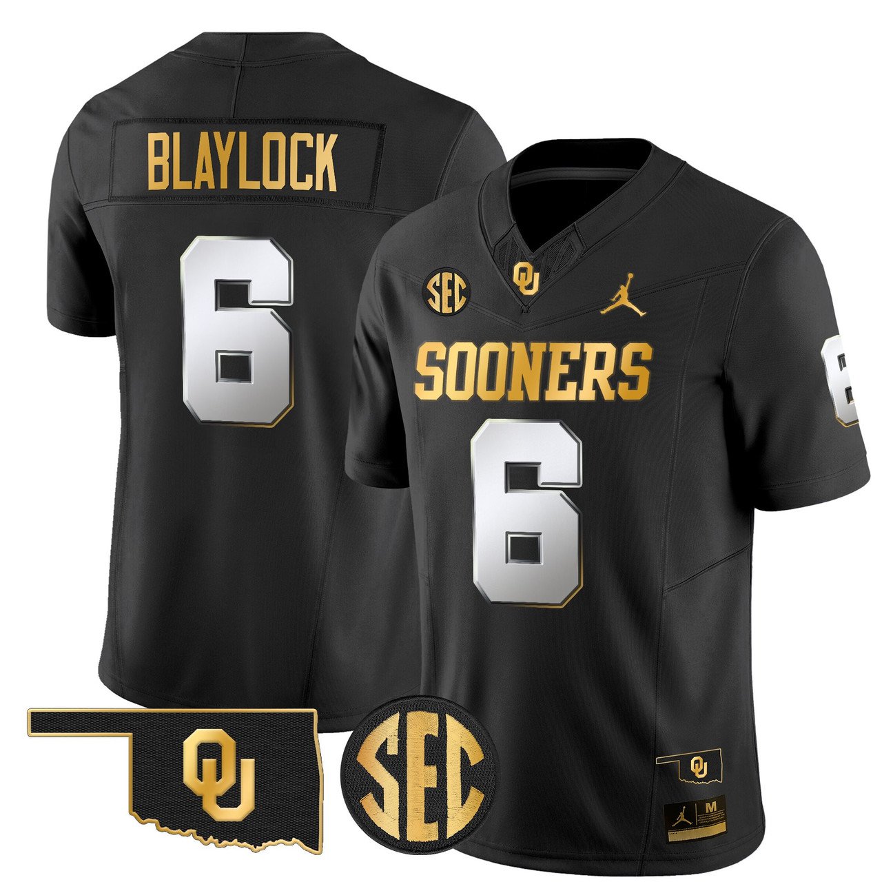 Tory Blaylock Jersey #6 Oklahoma Sooners 2025 Gold Limited Stitched