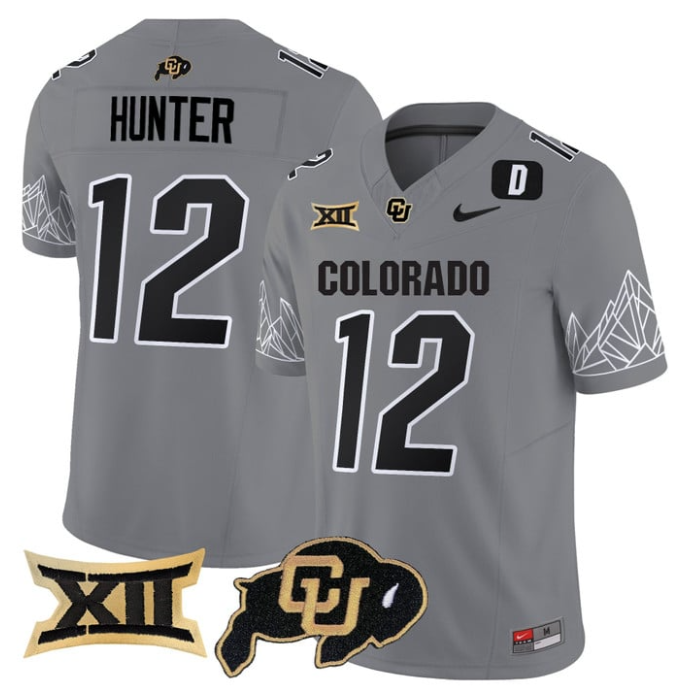 Travis Hunter Jersey #12 Colorado Buffaloes 2025 Limited V2 Stitched Gray