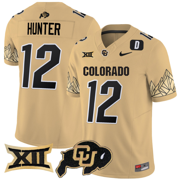 Travis Hunter Jersey #12 Colorado Buffaloes Vapor Limited Football Gold