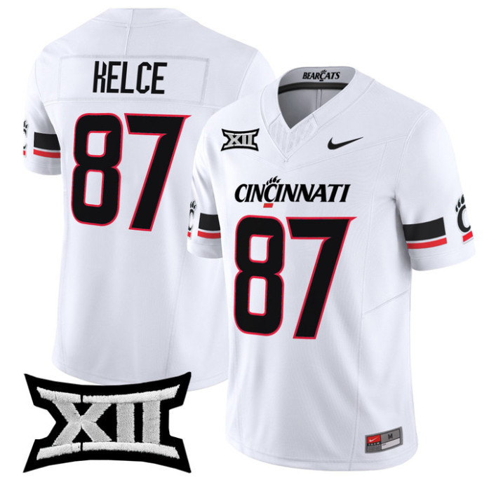 Travis Kelce Jersey #87 Cincinnati Bearcats 2025 Vapor Limited Stitched White