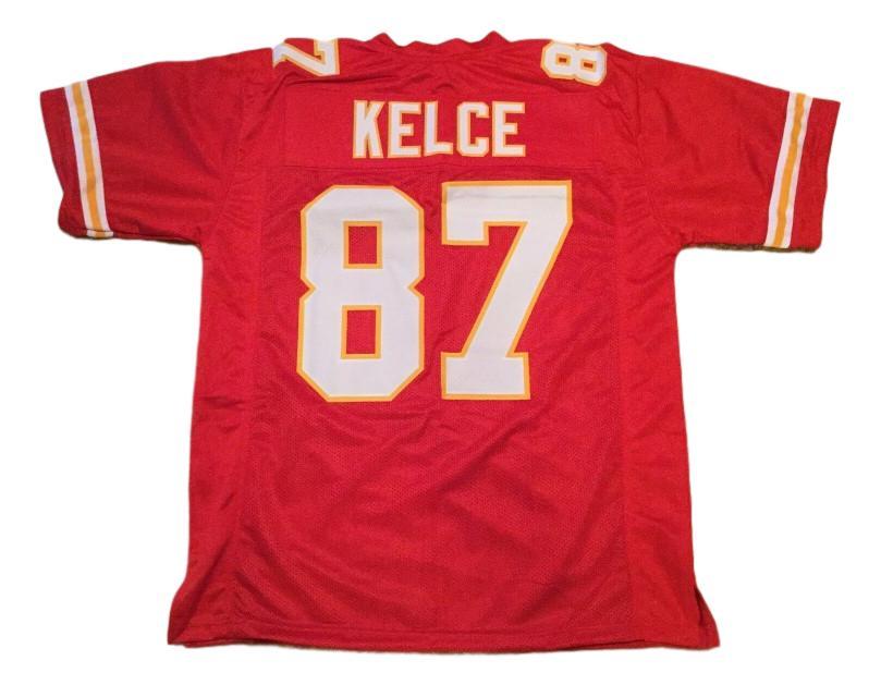 Travis Kelce CUSTOM STITCHED Unsigned Football Jersey Red