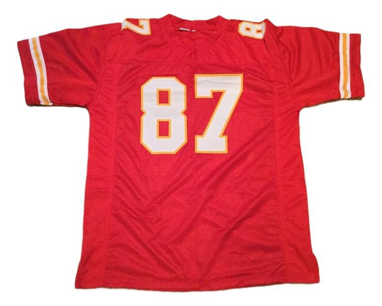 Travis Kelce CUSTOM STITCHED Unsigned Football Jersey Red