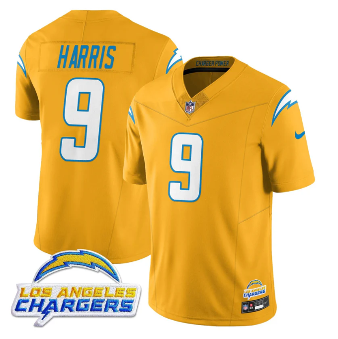 Tre Harris Jersey #9 Alternate 2025 Vapor Limited All Stitched Yellow