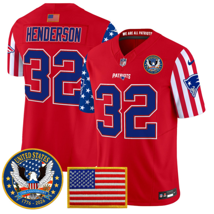 TreVeyon Henderson Jersey #32 America 250 Edition Vapor Limited Stitched
