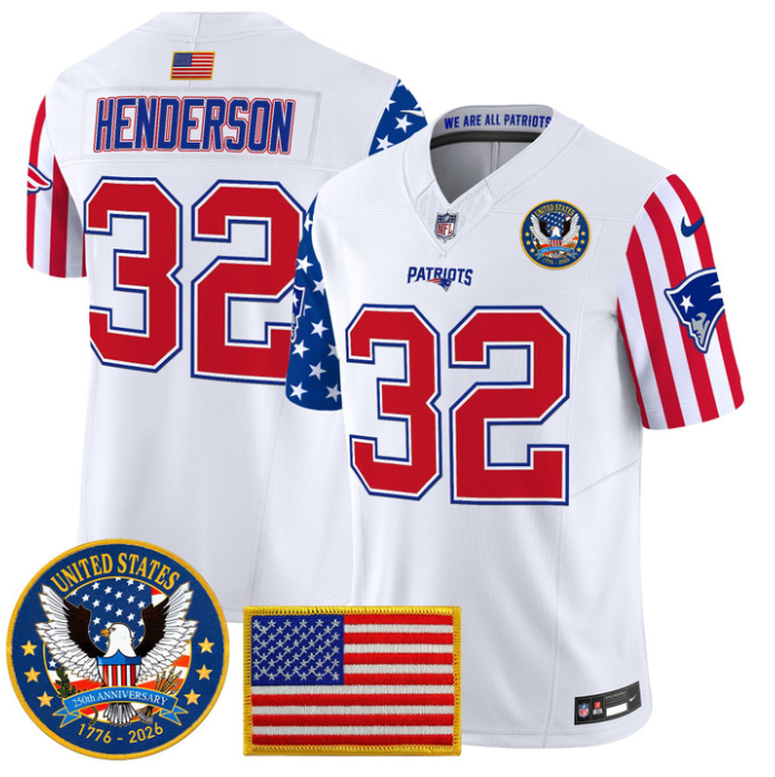 TreVeyon Henderson Jersey #32 America 250 Edition Vapor Limited Stitched