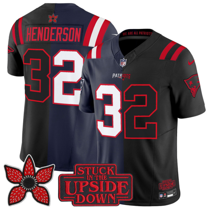 TreVeyon Henderson Jersey #32 Patriots Upside Down Edition Stitched