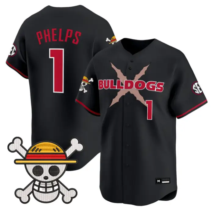 Tre Phelps Jersey #1 Georgia Bulldogs Baseball One Piece Premier Stitched
