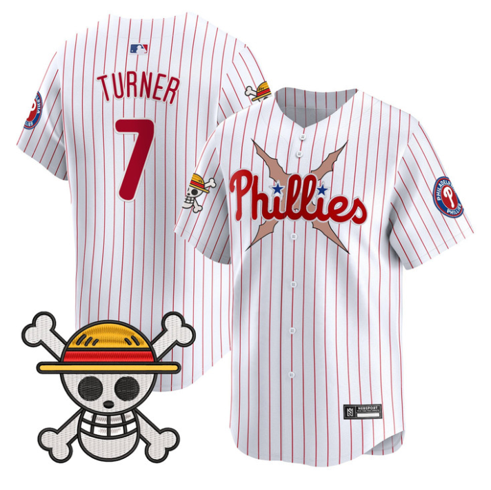 Trea Turner Jersey #7 Philadelphia Phillies One Piece 2025 Stitched Stripes