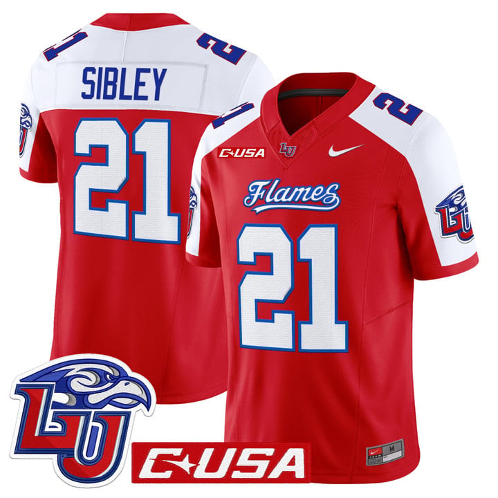 Treon Sibley Jersey #21 Liberty Flames 2025 Vapor Limited Stitched Red Alter