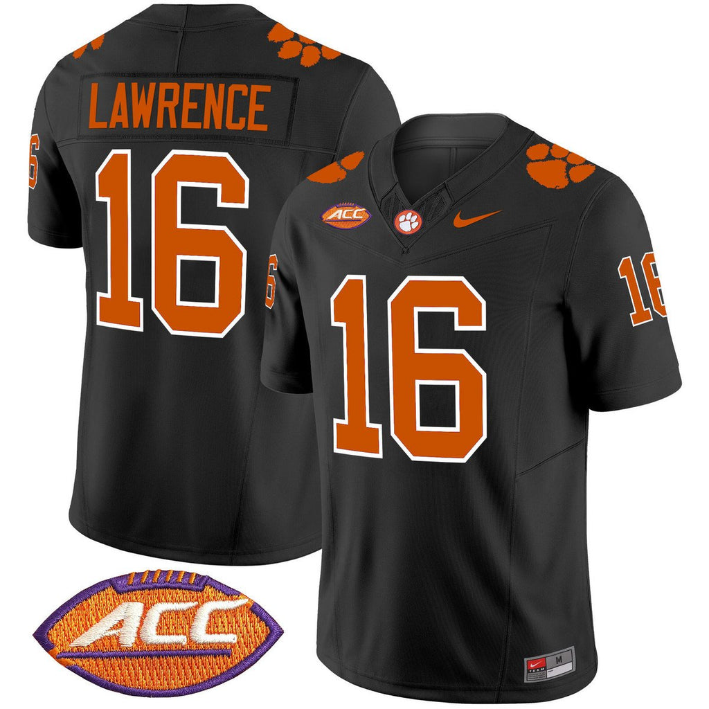 Trevor Lawrence Jersey #16 Clemson Tigers 2025 Vapor Limited Stitched Black