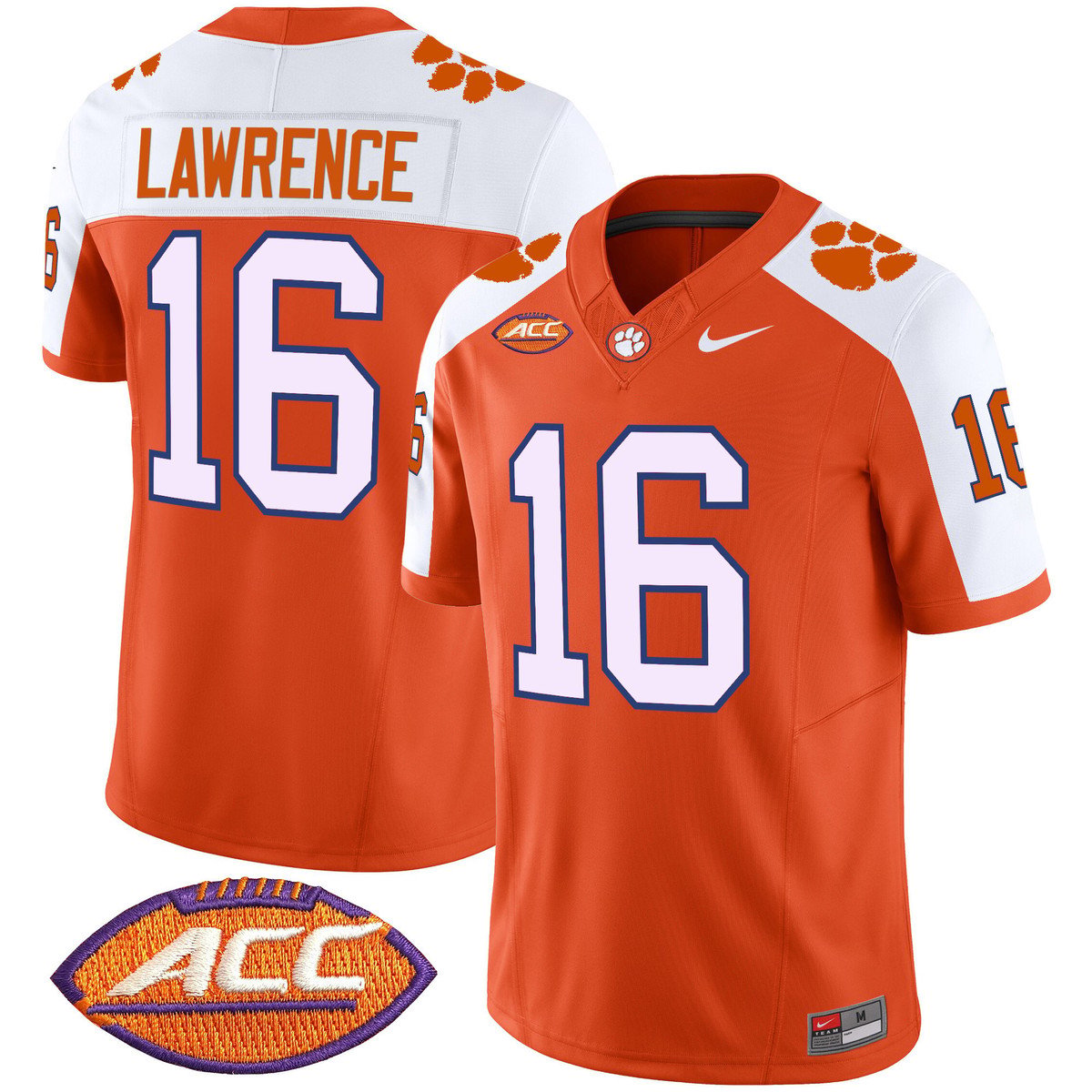 Trevor Lawrence Jersey #16 Clemson Tigers 2025 Vapor Limited Stitched Orange Alter