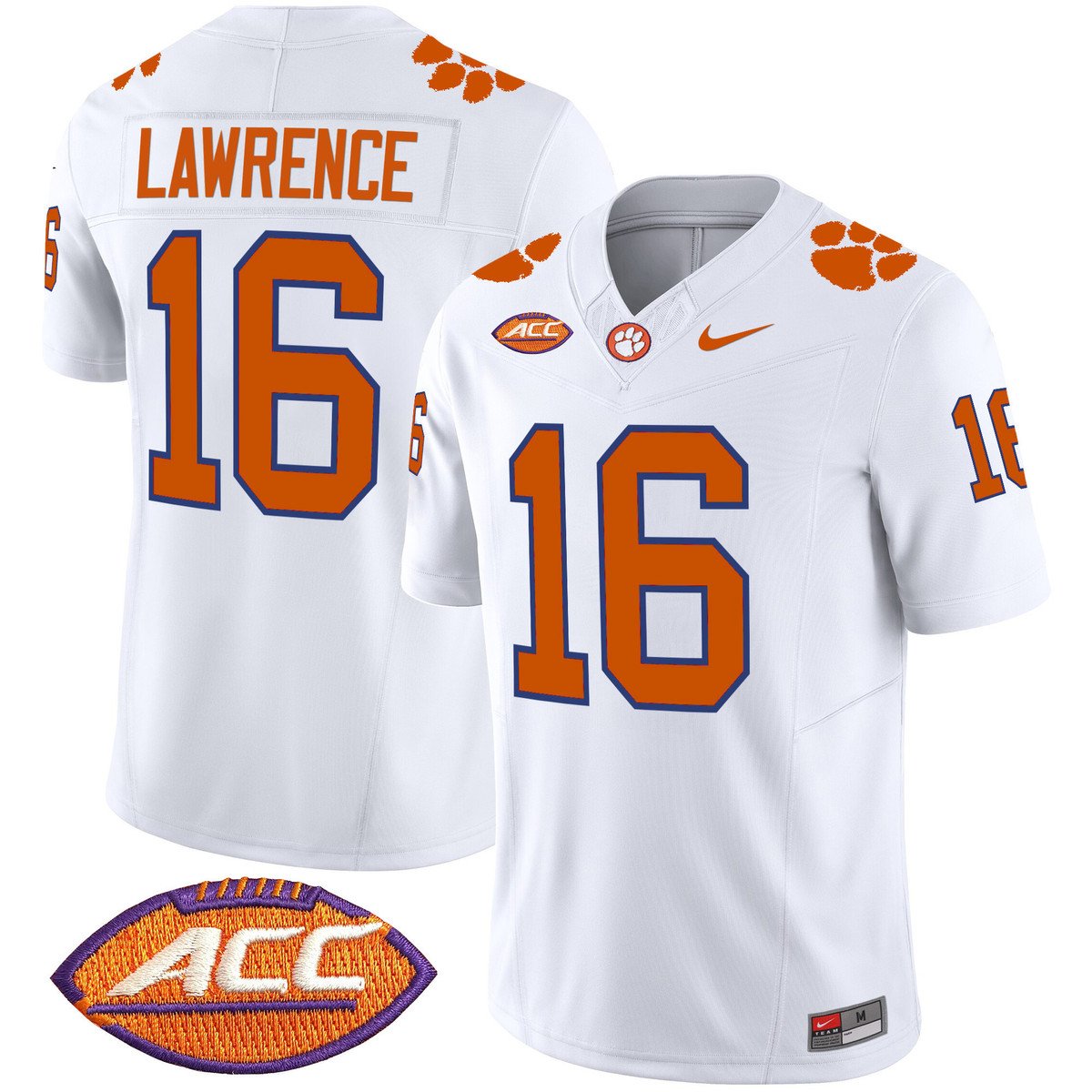 Trevor Lawrence Jersey #16 Clemson Tigers 2025 Vapor Limited Stitched White