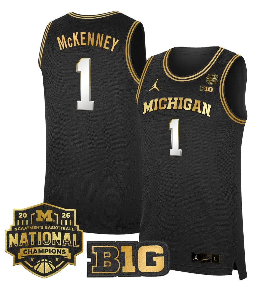 Trey McKenney Jersey #1 Michigan Wolverines 2026 National Champions Stitched