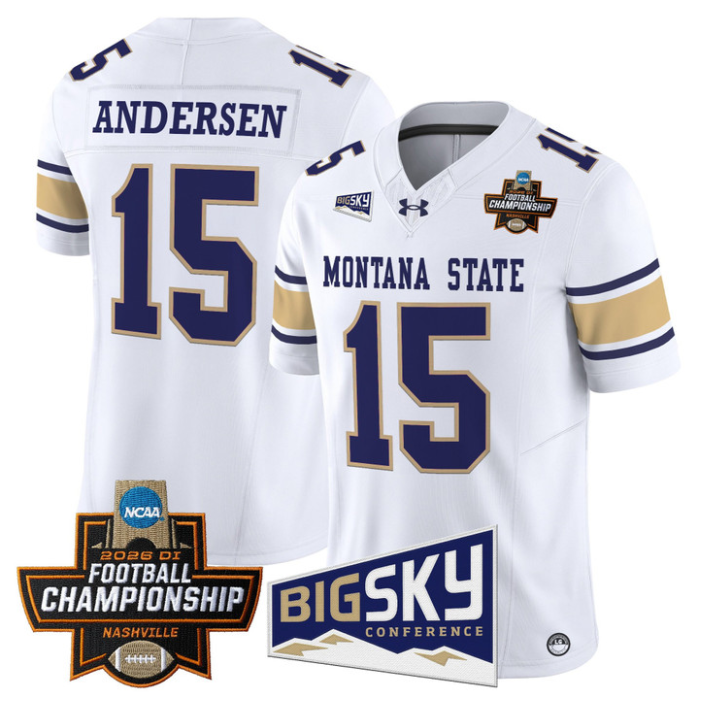 Troy Andersen Jersey #15 Montana State Bobcats 2026 Football Championship White
