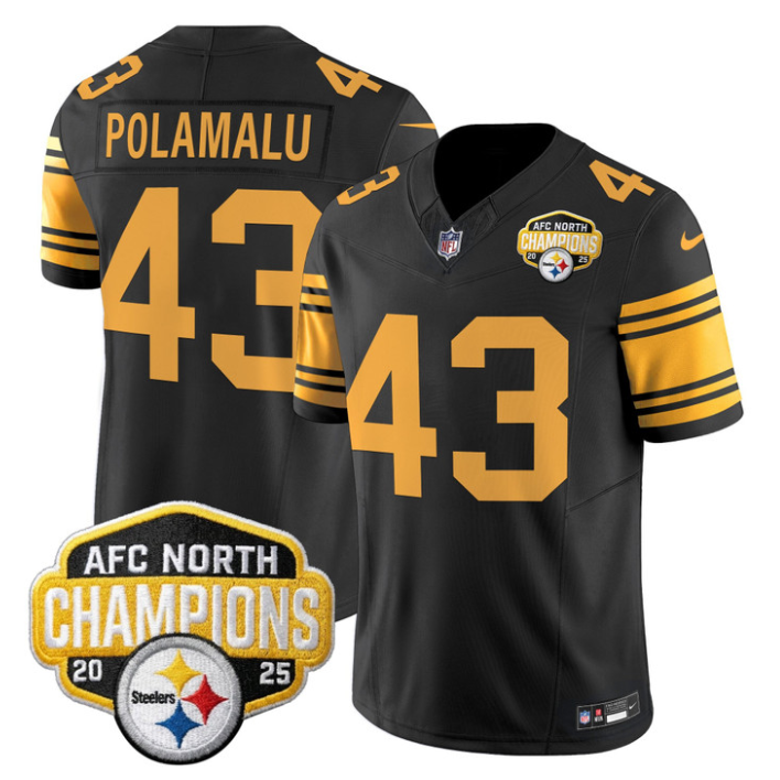 Troy Polamalu Jersey #43 AFC North Division Champions 2025 Stitched Color Rush