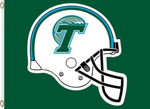 Tulane Green Wave Helmet Flag 3X5ft Banner Polyester with 2 Brass Grommets