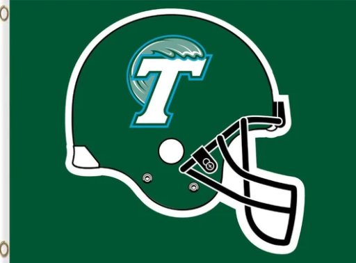 Tulane Green Wave Helmet USA Flag 3X5ft Banner Polyester with 2 Brass Grommets