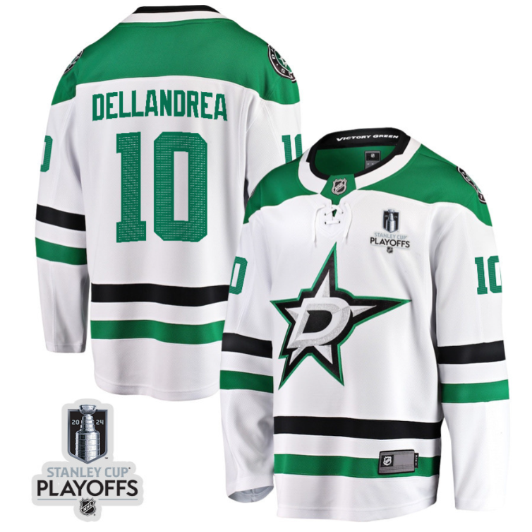 Ty Dellandrea 10 Dallas Stars 2024 NHL Playoffs Patch Away Breakaway Jersey - Men