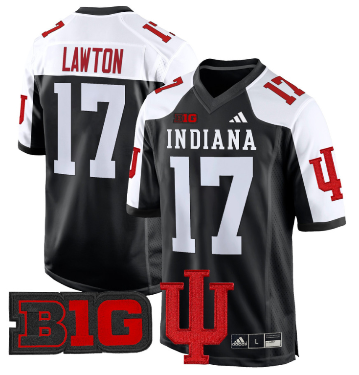 Ty Son Lawton Jersey #17 Indiana Hoosiers 2024 Game V2 Football Black Alternate