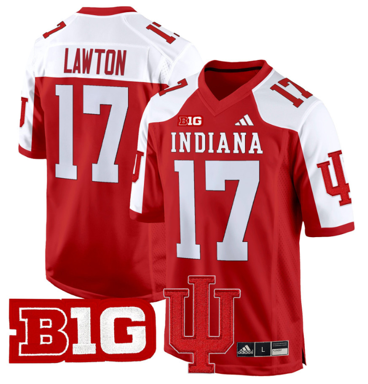 Ty Son Lawton Jersey #17 Indiana Hoosiers 2024 Game V2 Football Crimson Alternate