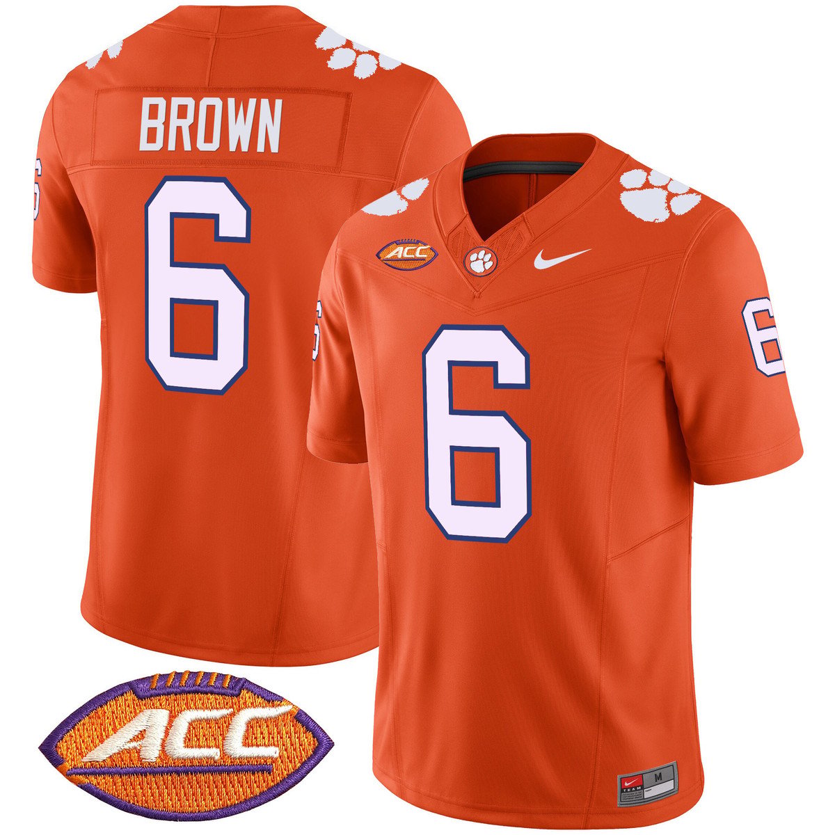 Tyler Brown Jersey #6 Clemson Tigers 2025 Vapor Limited Stitched Orange